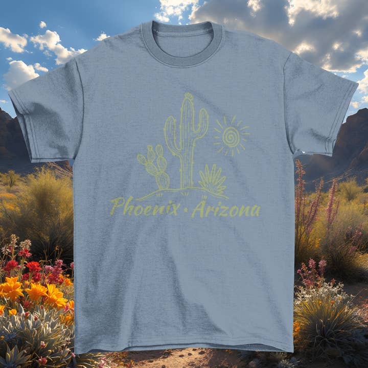 Desert Dream Phoenix Arizona Cactus T-Shirt for wholesale by Eyeconic Prints