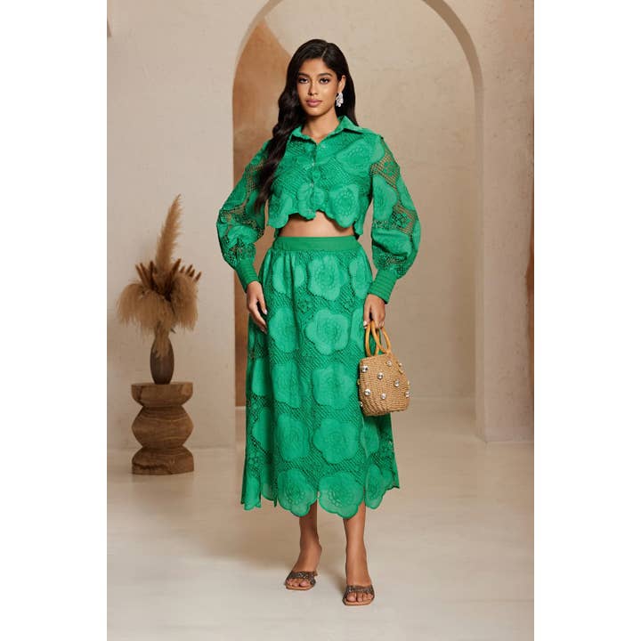 Solid Color Skirt Set for wholesale by Chicways