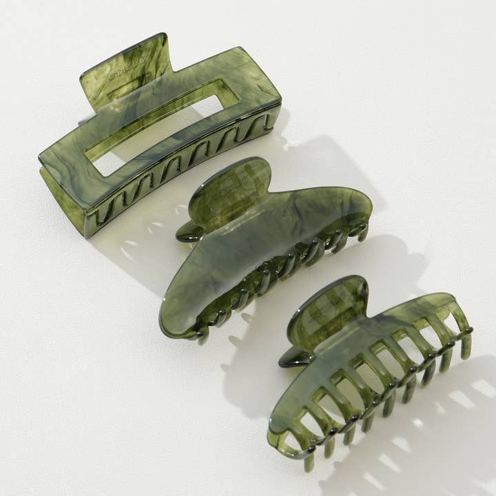 Jade Green Large | Assorted Large Claw Clips for wholesale on Faire1