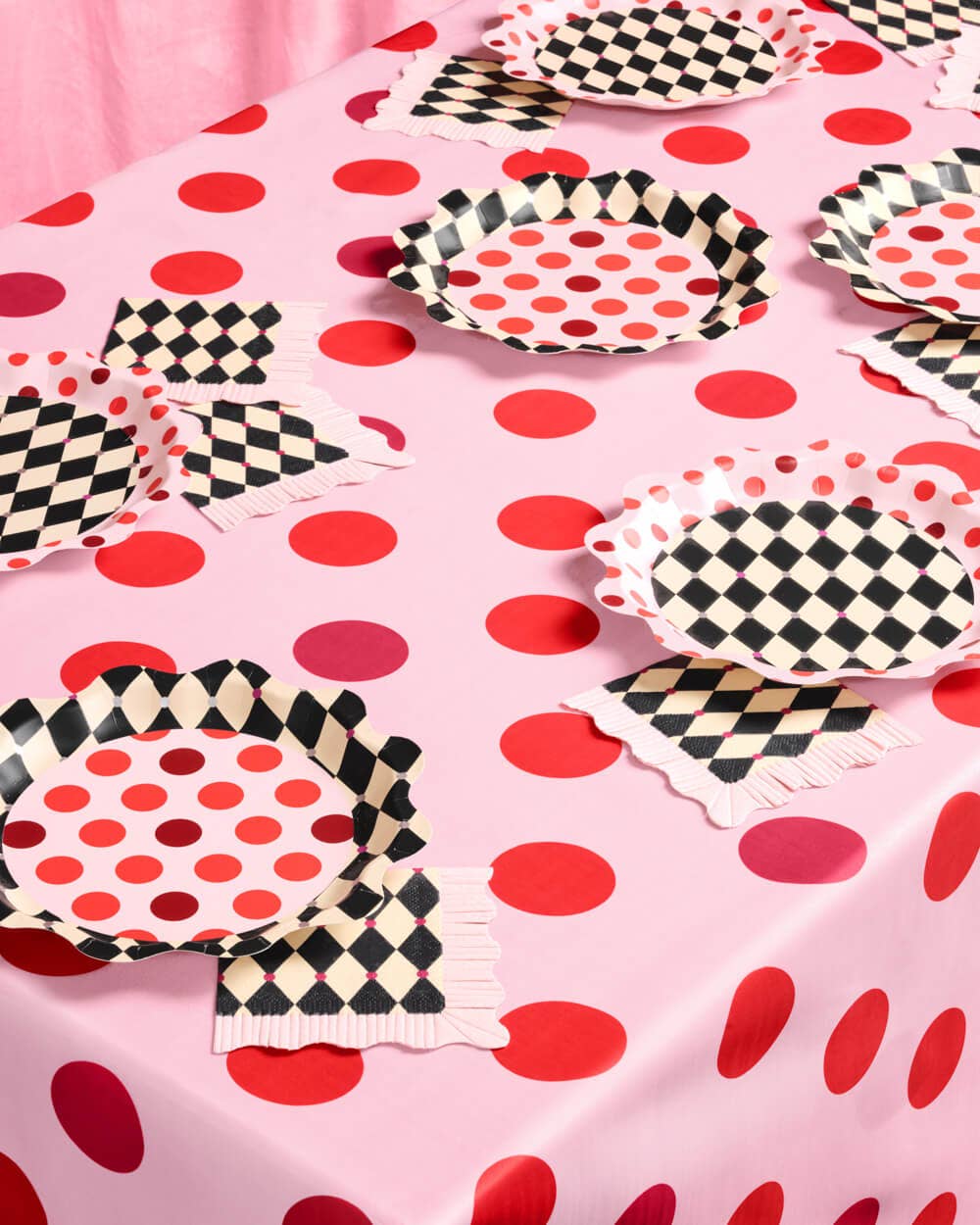 xo, Fetti - Wholesale Tablecloth - Circus Tablecloth - washable tablecloth, pink polka dot2