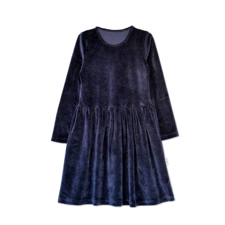 Vestido de veludo macio azul escuro ViViV por atacado de ViViV