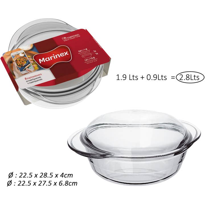 Glass Casserole Oven Dish With Lid - 2.8 Litre for wholesale by Viceni
