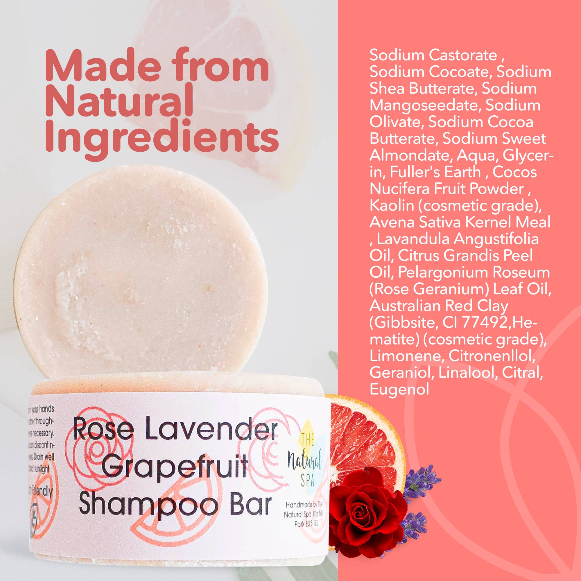 The Natural Spa Cosmetics - Wholesale Shampoo Puck/Solid Shampoo - Rose, Lavender, Grapefruit Shampoo Bar3