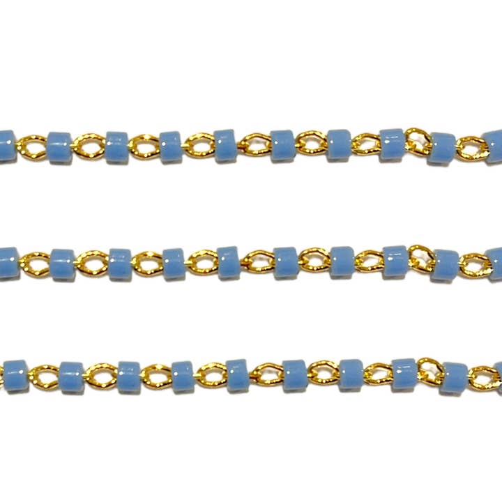 Foliesbijoux - Wholesale Link & Chain Necklace - Mauve gold chain per meter brass0