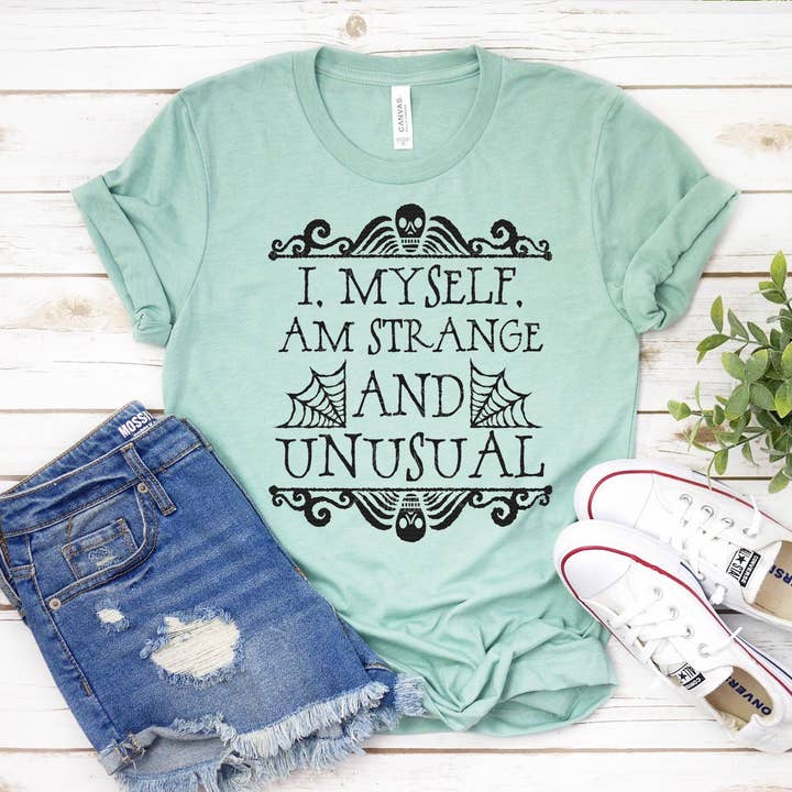 I Myself Am Strange And Unusual T-shirt - Bella Canvas for wholesale by Printliss