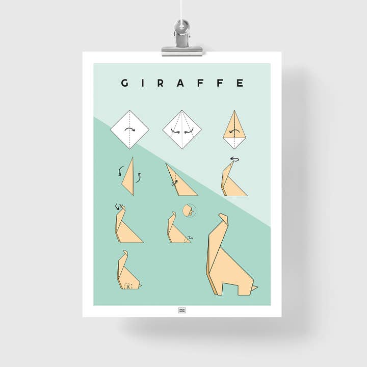 Origami Giraffe Poster for wholesale by FROG POSTERS