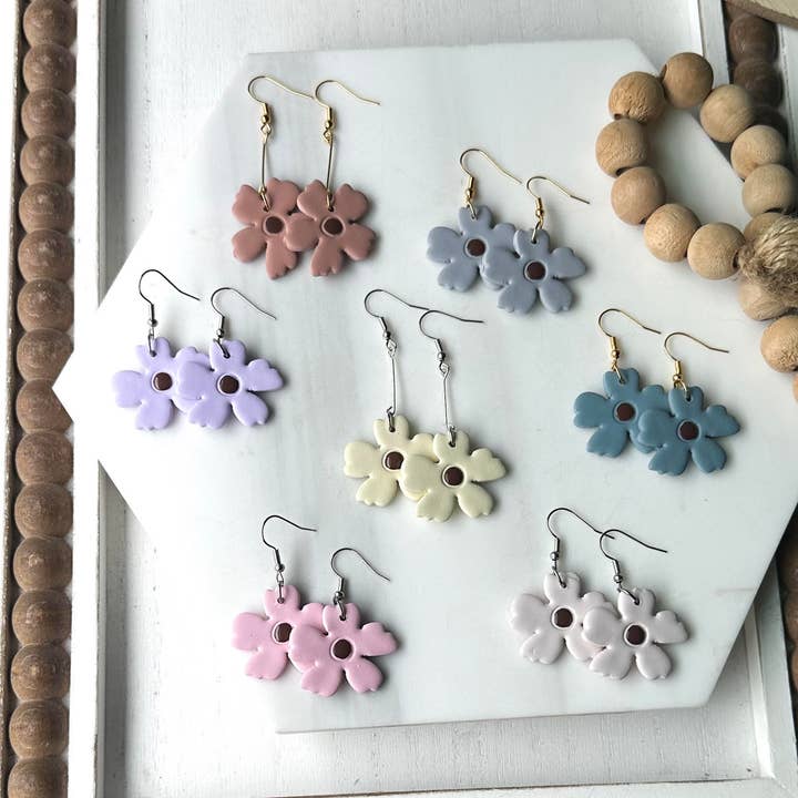 KIMCo. - Wholesale Hangende/ronde oorbellen - Polymeerklei Oorbellen - Alledaags/Lente - Bloem0