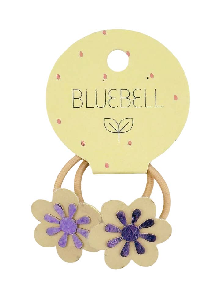 Blumen-Haargummis Lila Metallic für den Großhandel von Bluebell Petite