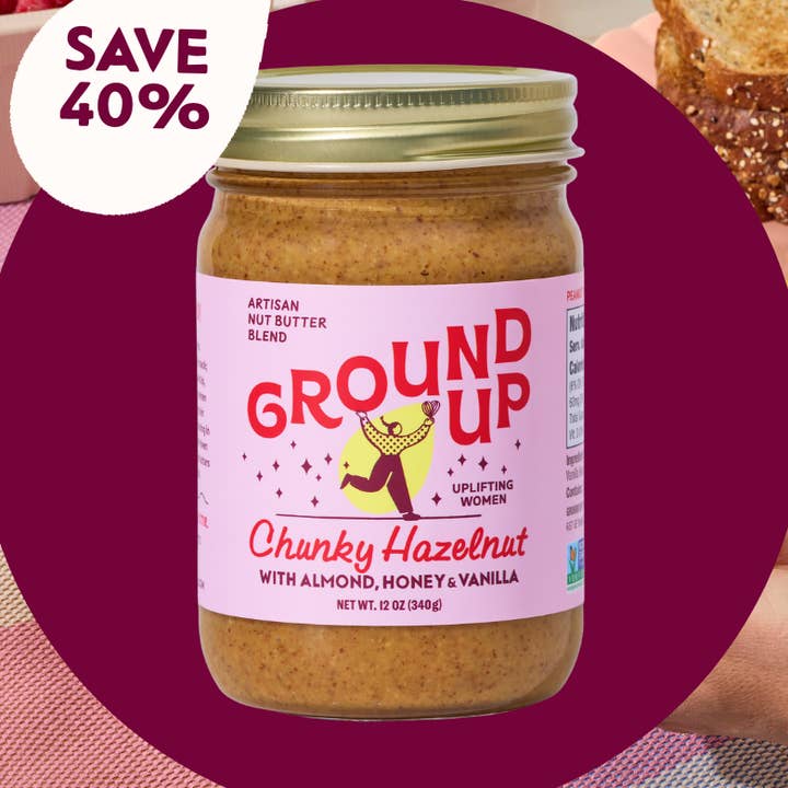 Chunky Hazelnut & Almond Butter (Exp. Date: 3/26/26) for wholesale by Ground Up