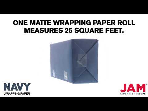 JAM PAPER - Wholesale Wrapping Paper Roll - Matte Wrapping Paper, 50 Sq Ft, Matte Cobalt Navy Blue, 2PK4