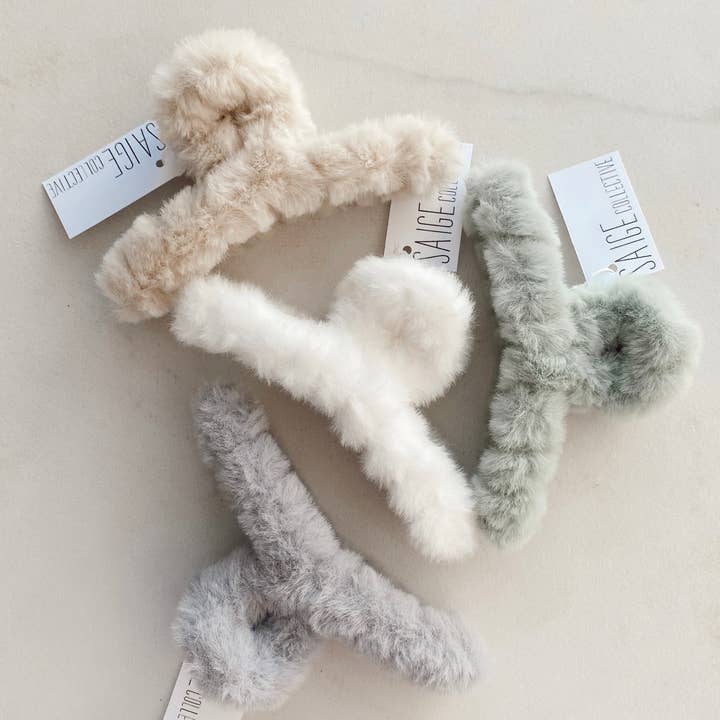 Saige Collective - Venta al por mayor Horquilla para el pelo - Mujer - Fuzzy Teddy - Pinza para el pelo2