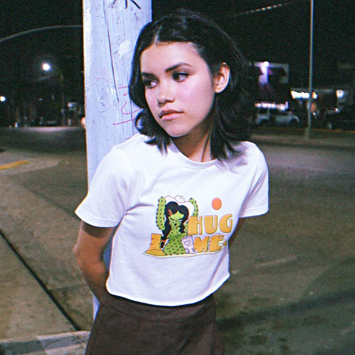 Valfre - Wholesale Screen Printed T-Shirt - Women's - Hug Me Crop Top