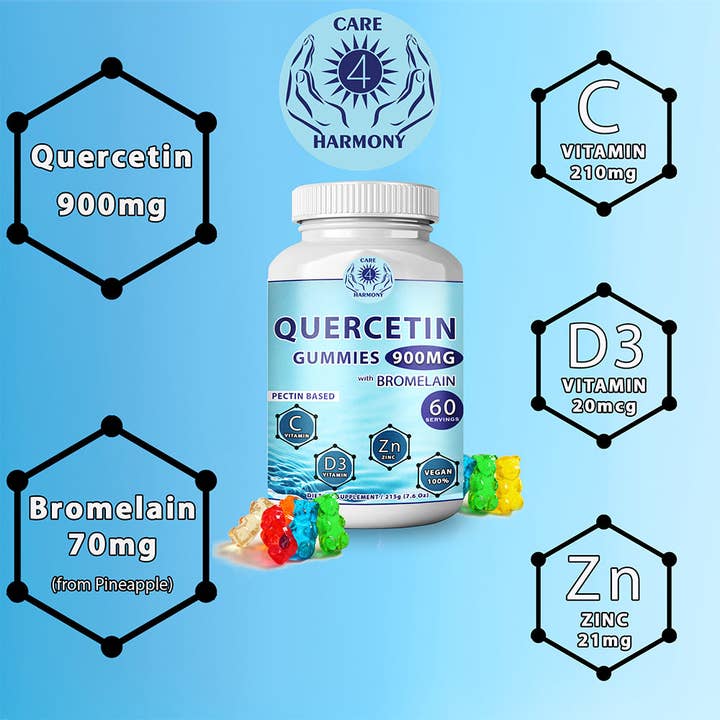 Healing Drops - Vente Supplément oral/vitamine - Bonbons à la quercétine avec bromélaïne, vitamine C, D3 et zinc pour enfants1