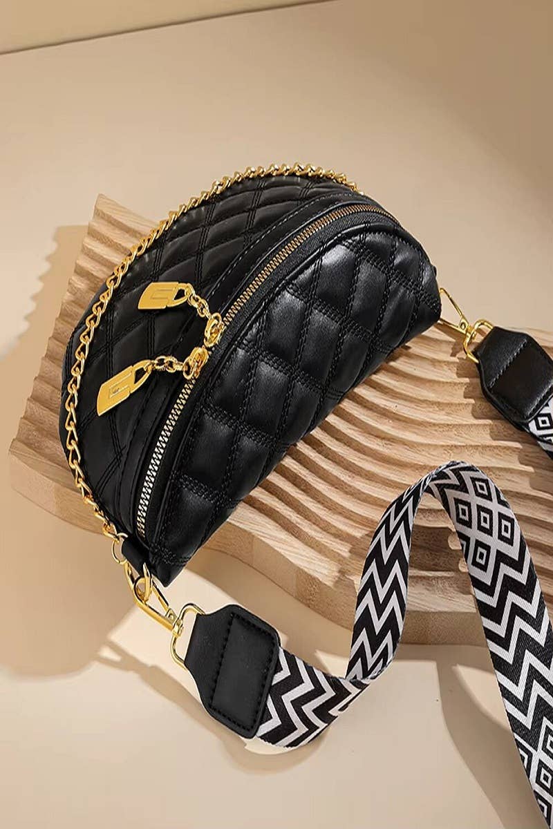 42POPS - Wholesale Crossbody Bag - Women's - ,,,..._ SI-27449 Quilted Vegan Leather Crossbody Bum Bag7