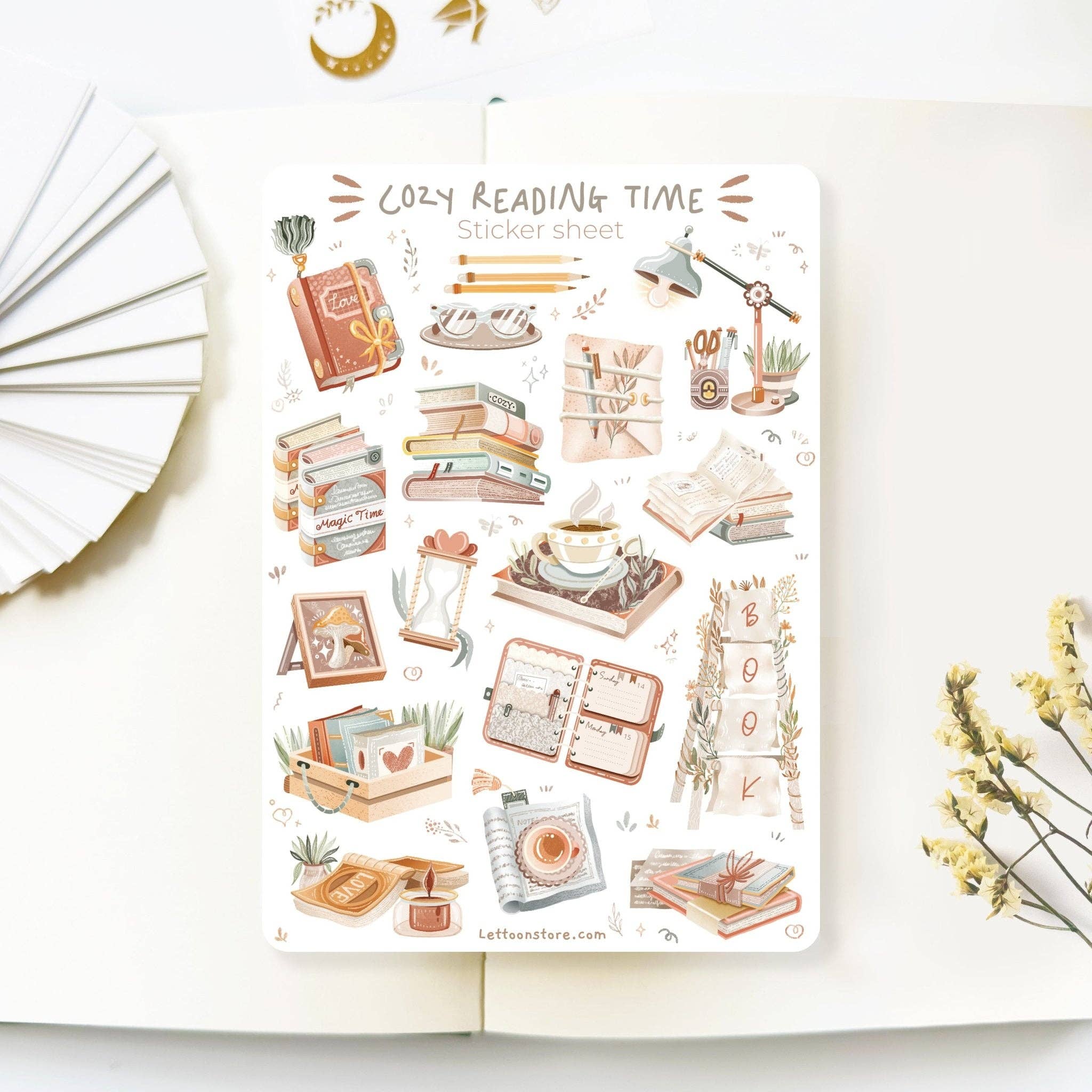 Lettoon – Adesivo por atacado – Folha de Adesivos - Hora da Leitura6