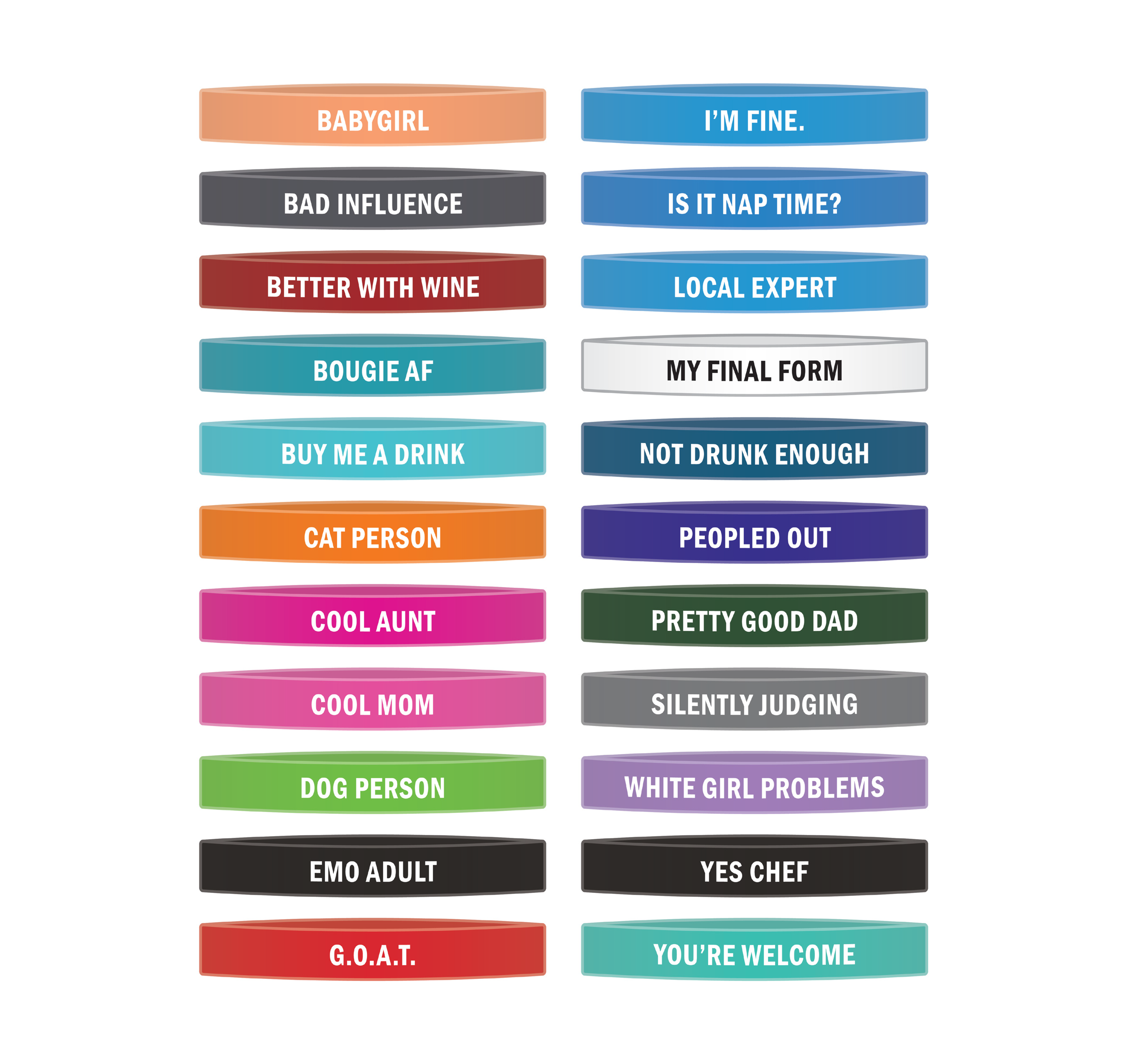 Whiskey River Soap Co. - Wholesale Wristband - Funny Be Aware Awareness Bands Set with Display (Clean)2