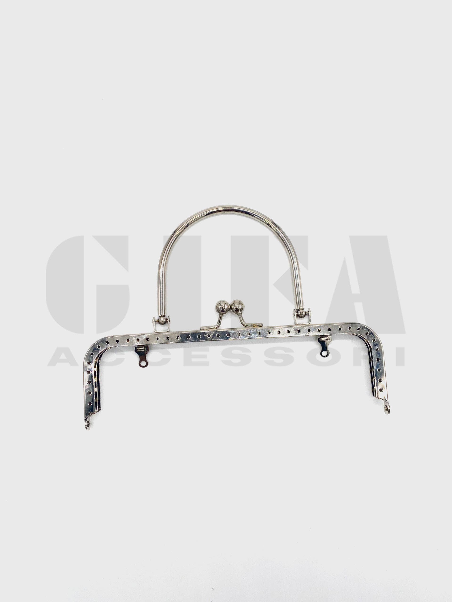 Gifa Accessori - Wholesale Clutch Bag - Women's - Clic clac jammy with handle 20 cm x 6 cm Nickel0