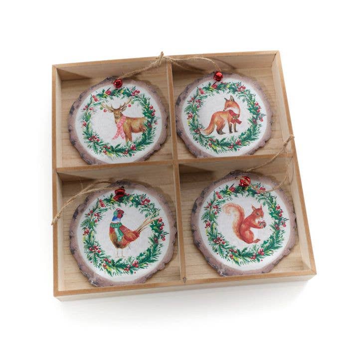 Langs - Wholesale Decorative Tray - Frosted Forest Bark Effect Wood Hanger 4 Asstd Tray 481