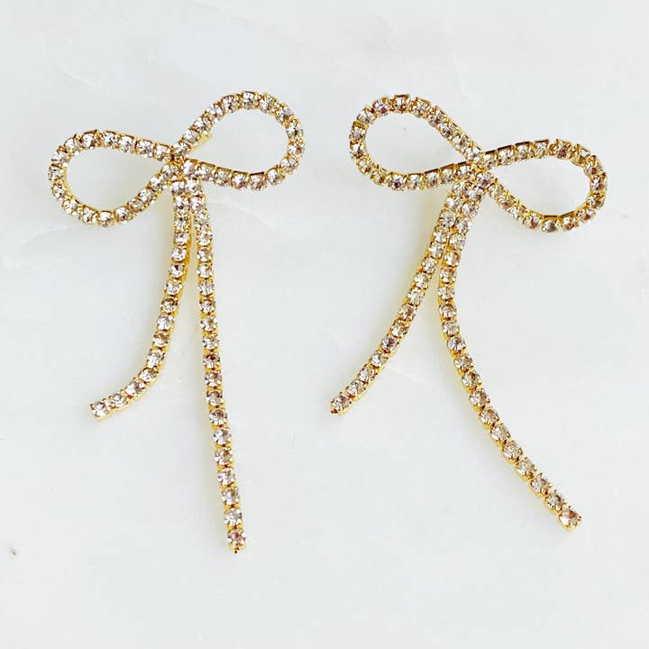 Ellison+Young - Wholesale Dangle Earrings - Adorable Shine Bow Earrings