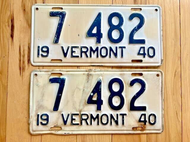 RusticPlates - Wholesale Sign - Pair of 1940 Vermont License Plates
