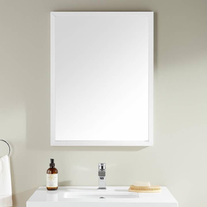 HomeRoots - Wholesale Vanity Mirror - 42" White Framed Bathroom Vanity Mirror1