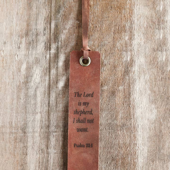 Jubilee Trading Co. | Ethical Trade Decor + Accessories - Wholesale Bookmark - The Lord is my Shepherd Leather Bookmark1