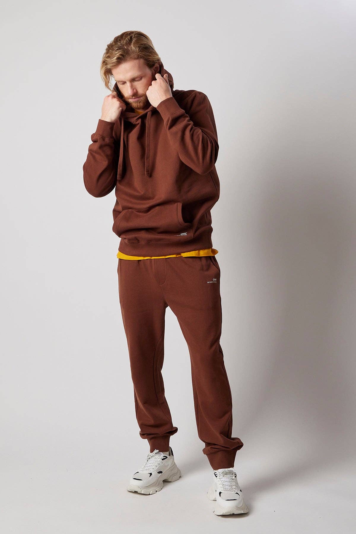 marrón Sudadera con capucha en algodón orgánico certificado cepillado de venta al por mayor en Faire1