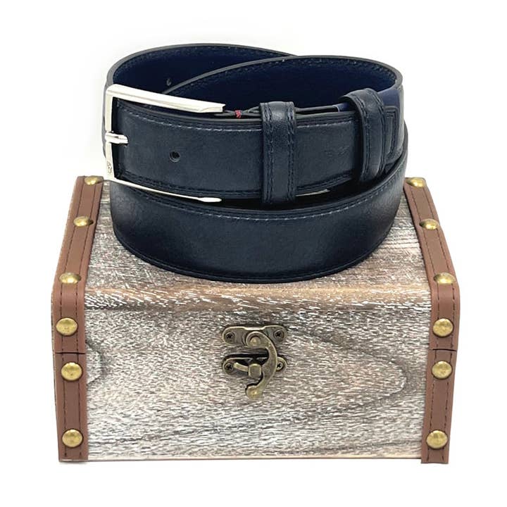 Suie Valentini srl - Wholesale Belt - Men's - Gifts Idea, Leather Belt with Wooden Box, Armata d0