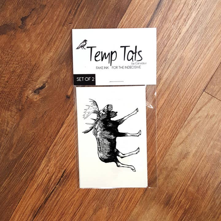 Corvidae drawings & designs - Venta al por mayor Tatuajes temporales - Alce Tatuaje Temporal
