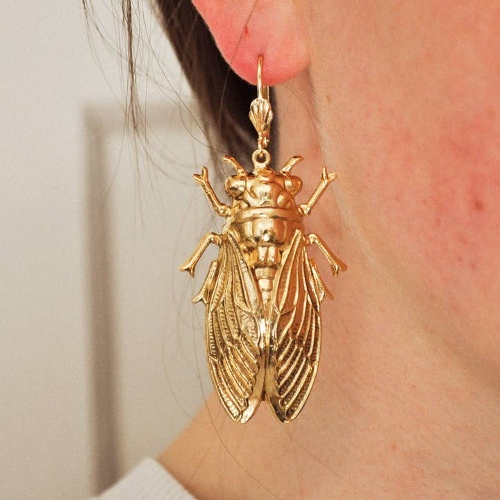 Lotta Djossou Paris - Wholesale Dangle Earrings - Cicadas Golden Stainless Gold Earrings - jewelry3