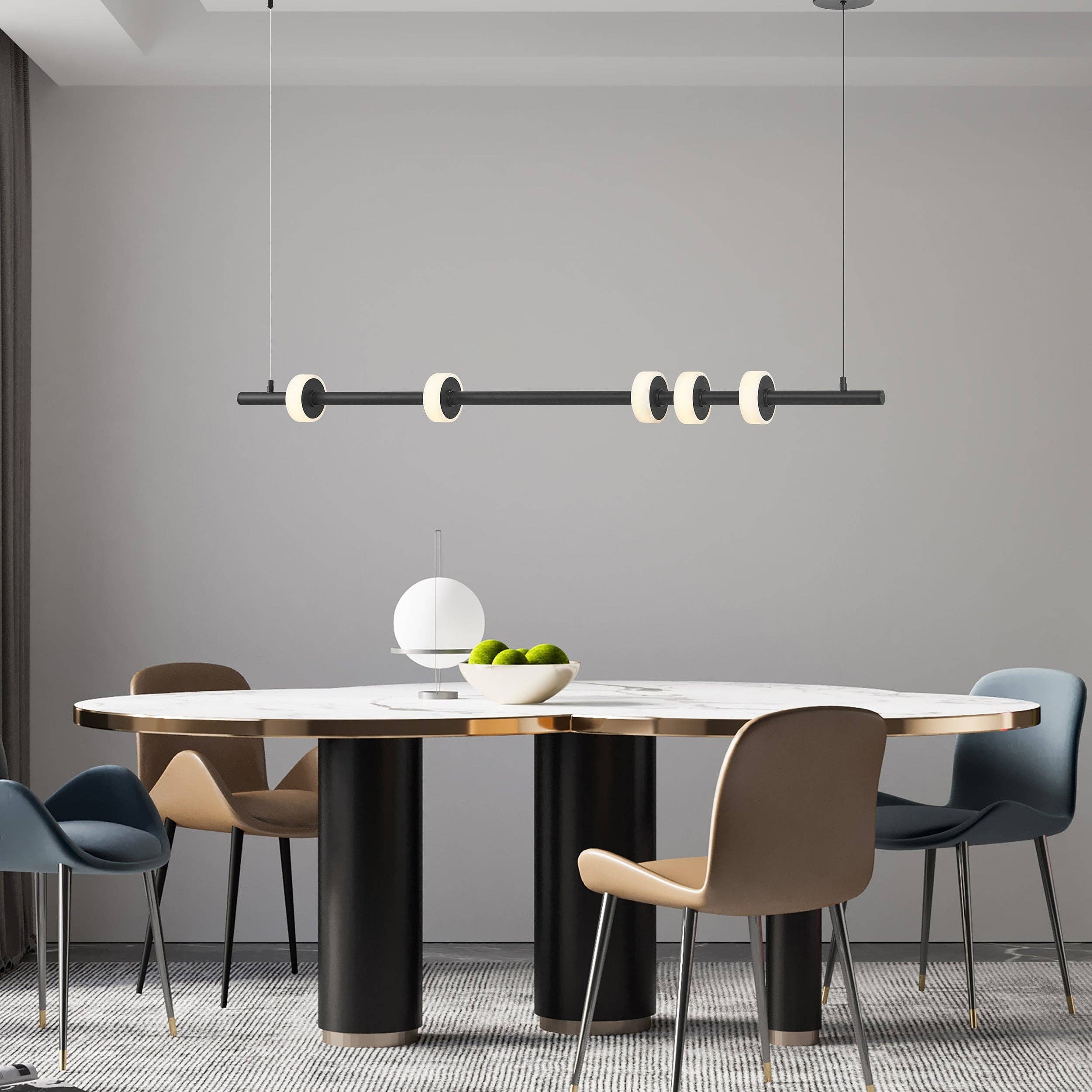 Finesse Decor - Wholesale Chandelier/Hanging Light - Aluminum and Spanish Alabaster Chandelier // Black0