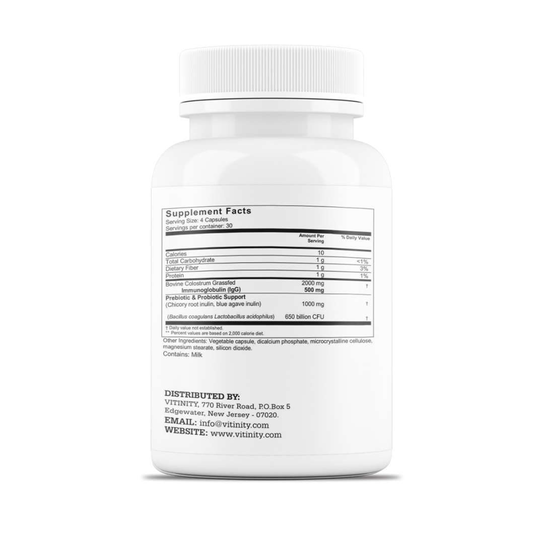 Vitinity - Wholesale Oral Supplement/Vitamin - Grass Fed Bovine Colostrum Capsules for Humans1