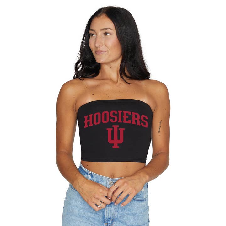 Indiana Hoosiers Black Tube Top for wholesale by Lojo Collegiate Apparel