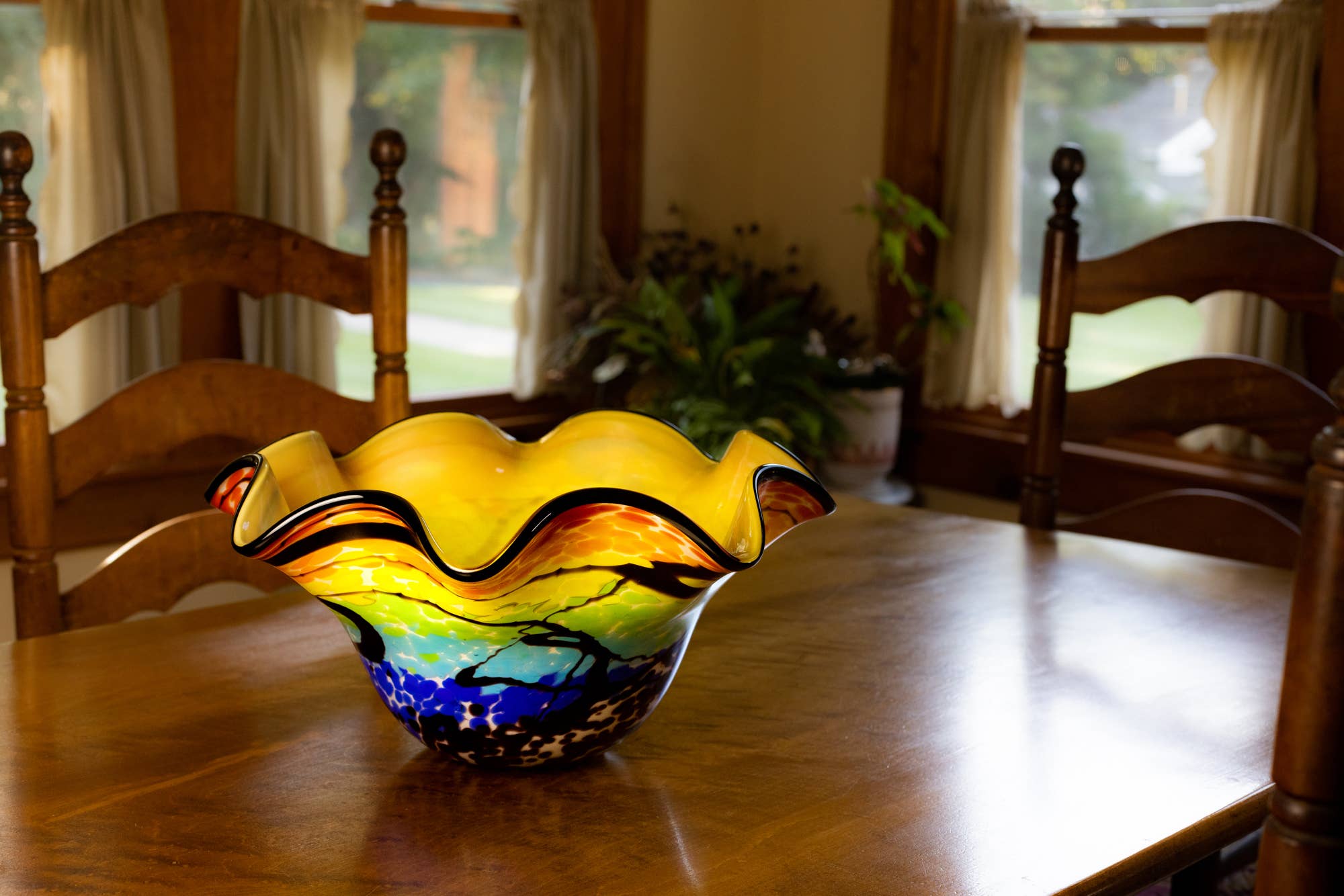 Badash - Wholesale Decorative Plate/Dish/Bowl - Allura Murano Style Art Glass Floppy Design 15" Centerpiece5