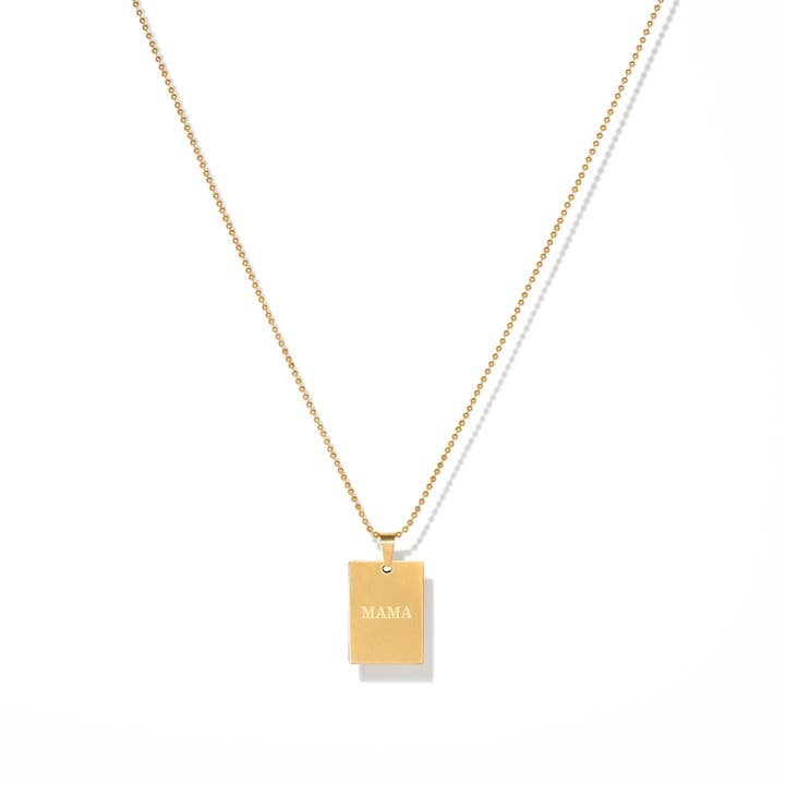 Collier Pendentif Étiquette Maman Or Imperméable pour la vente par Brenda Grands Jewelry