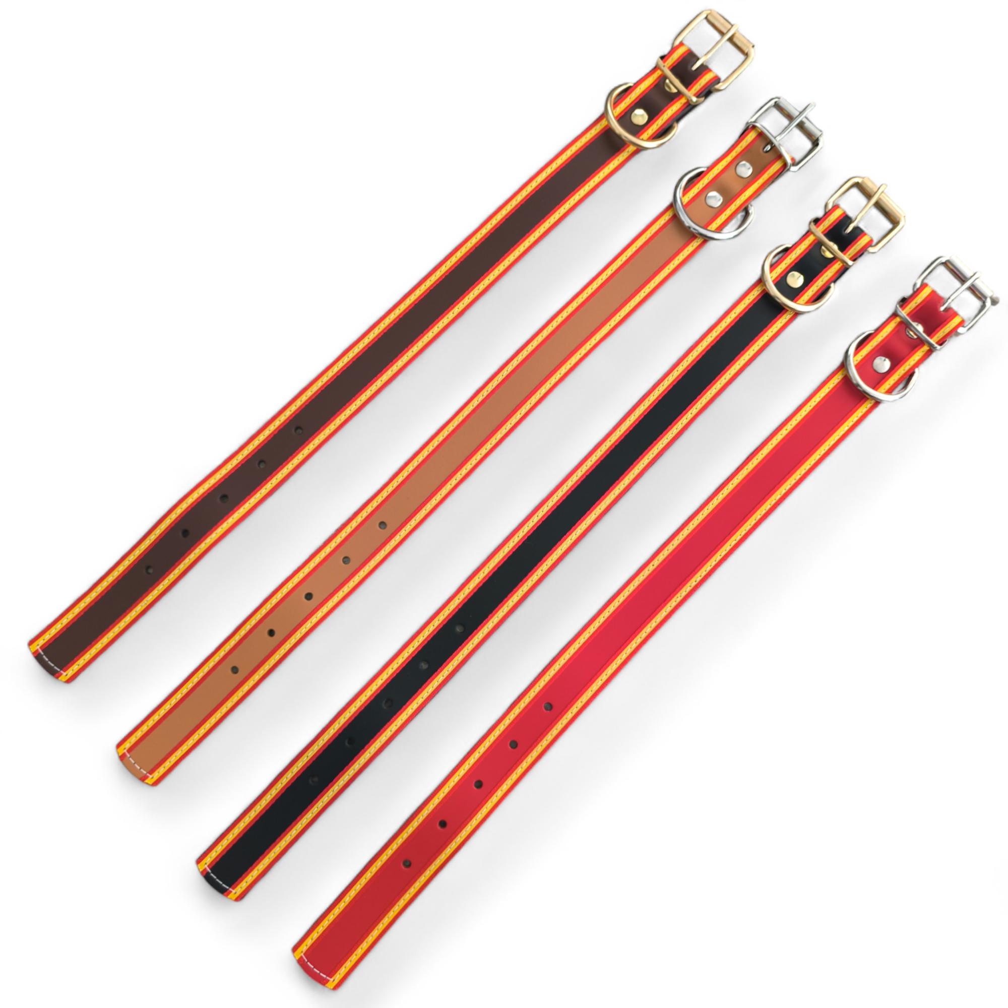 Mabelpiel - Wholesale Pet Collar - Dog - Premium brown collar with double Spanish flag1