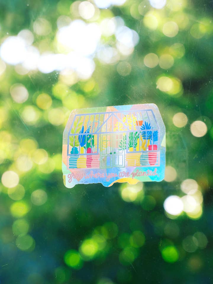 Greenhouse Suncatcher Sticker Rainbow Window Decal for wholesale by Ten By Ten