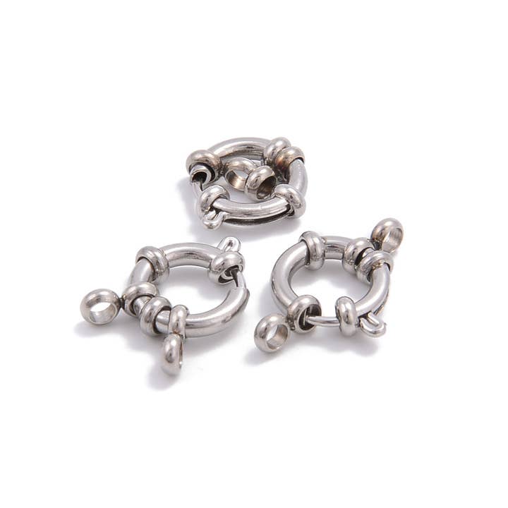 CRCBEADS - Wholesale Clasp - 304 Stainless Steel Snap Hook Clasp Size 12mm 14mm 16mm 18mm 3 Pieces per Bag1