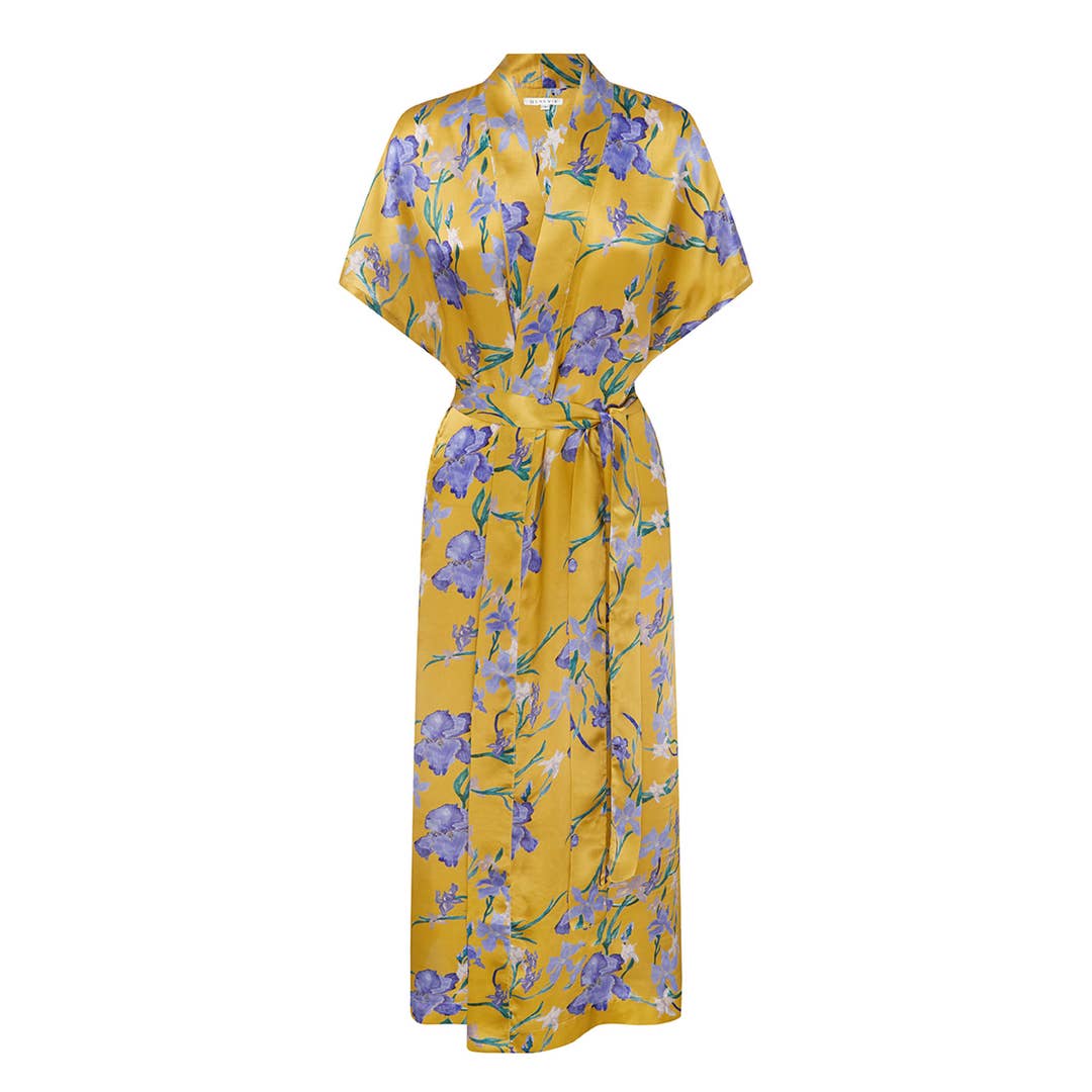 Iris Sun Silk Kimono Robe for wholesale by Genevie