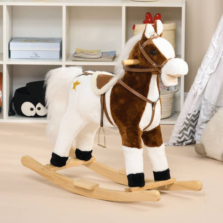 Qaba Rocking Horse with Sound, Ride-on Toy for 3-8 Year Old for wholesale by 39F Inc.