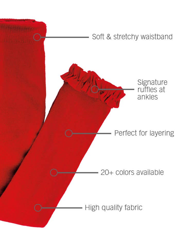 Girls Red Footless Ruffle Tights for wholesale on Faire