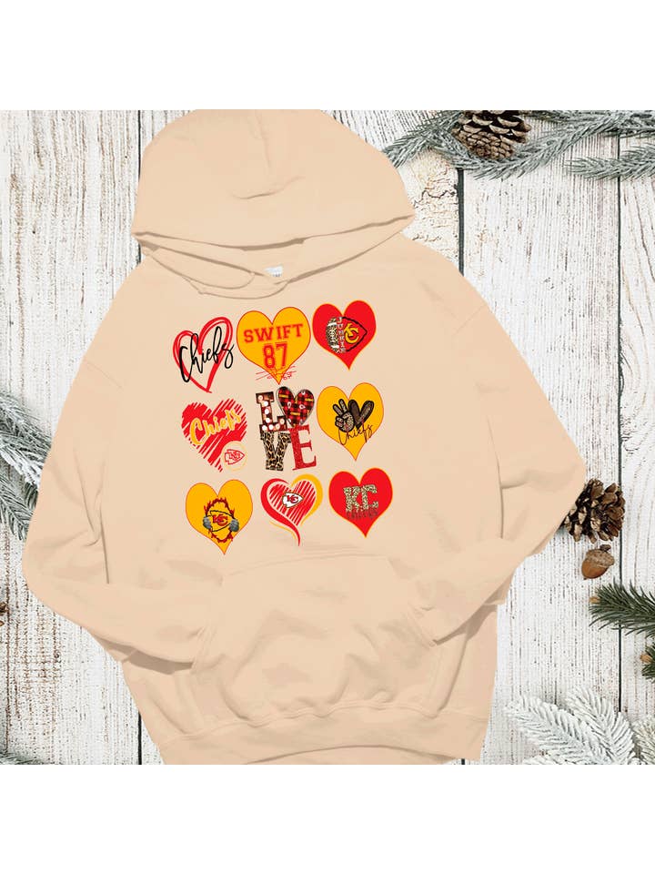 A Blessed Texas Mess Boutique - Wholesale T-Shirt (Graphic) - Women's - Kansas City Chiefs Taylor Swift 87 Kelsey Hearts Chiefs8