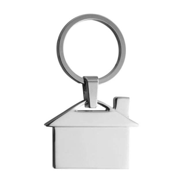 eBuyGB Craft Blanks - Wholesale Keychain – Unisex - Silver Chrome Metal House Shaped Keyring Key Ring Home Gift2