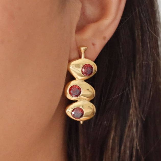 Liv Bella Vita | European Inspired Waterproof Jewelry - Wholesale Stud/Post Earrings - Velvet Martini Olive Earrings1