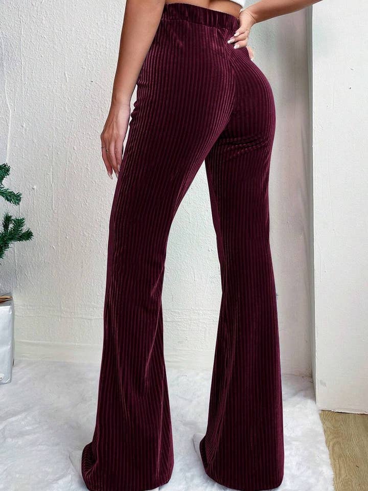 NINEXIS - Wholesale Pants - Women's - CWBLP2056_HIGH WAIST CORDUROY FLARE WIDE LEG SWEATPANTS10