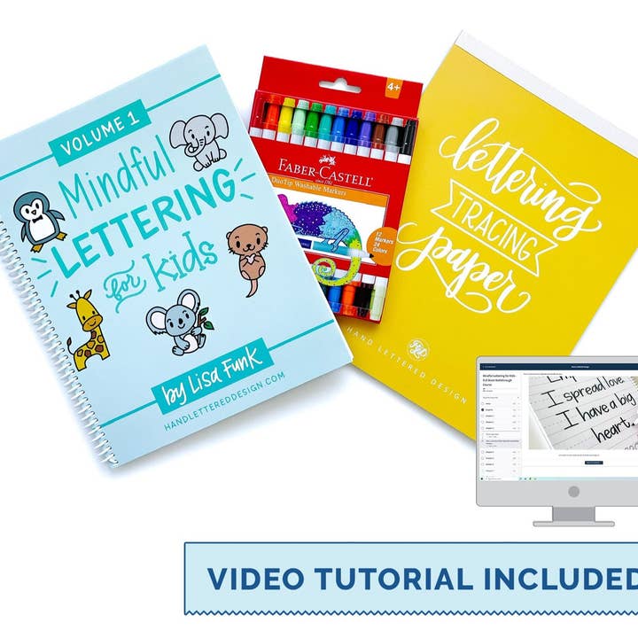 Pacote de Caligrafia Consciente para Crianças por atacado de Hand Lettered Design