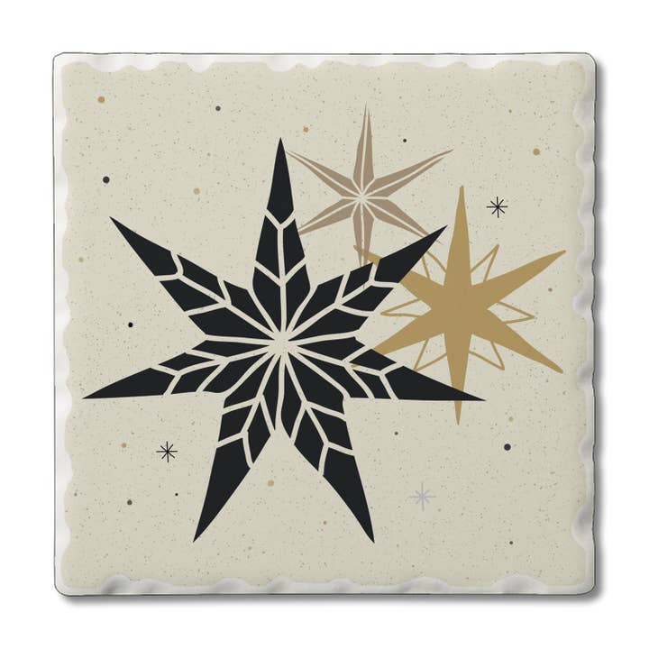 CounterArt/Highland Home/Thirstystone/CoasterStone - Wholesale Coasters - Thirstystone Christmas Stars Single Absorbent Stone Coaster