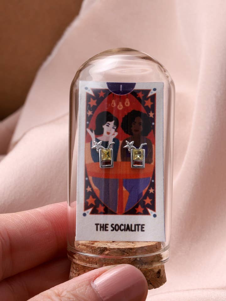 TT71002 SOCIALITE Cocktail earrings SILVER/GOLD for wholesale by Attic creations