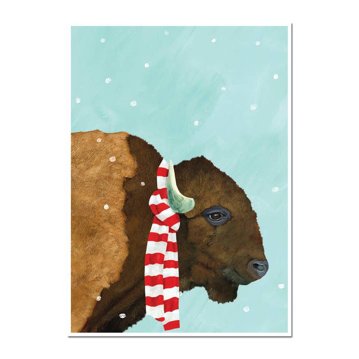 Bison/Buffalo Holiday Card for wholesale by Allport Editions