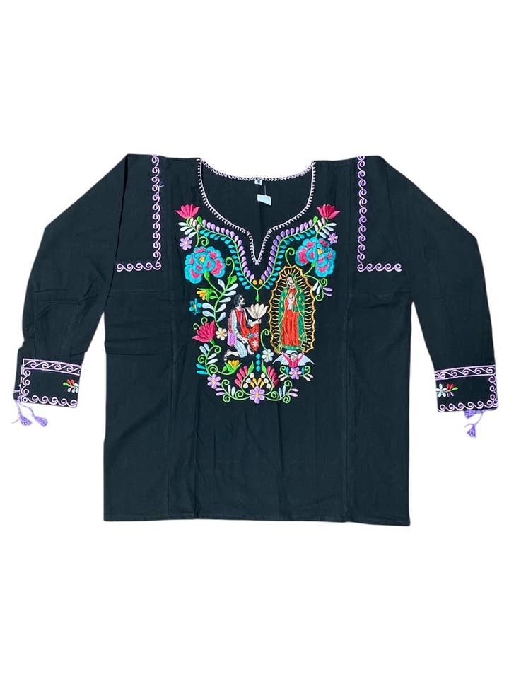 Lady of Guadalupe Long sleeve Top for wholesale by Cielito Lindo
